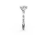White gold Oval Solitaire Diamond Ring with Bezel Set Side Stones and Prong Setting_26