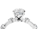 White gold Oval Solitaire Diamond Ring with Bezel Set Side Stones and Prong Setting_28