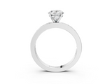 White gold Oval Solitaire Diamond Ring with Channel-Set Baguette Band and Four-Prong Setting_119