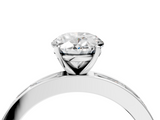 White gold Oval Solitaire Diamond Ring with Channel-Set Baguette Band and Four-Prong Setting_119