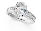 White gold Oval Solitaire Diamond Ring with Channel-Set Band and Four-Prong Setting_24