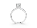 White gold Oval Solitaire Diamond Ring with Channel Set Band and Six-Prong Setting_55
