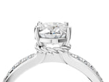 White gold Oval Solitaire Diamond Ring with Channel Set Band and Six-Prong Setting_56