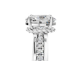 White gold Oval Solitaire Diamond Ring with Channel Set Band and Six-Prong Setting_57