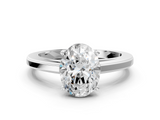 White gold Oval Solitaire Diamond Ring with Four-Prong Setting and Classic Band_4