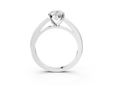 White gold Oval Solitaire Diamond Ring with Four-Prong Setting and Classic Band_7