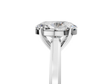 White gold Oval Solitaire Diamond Ring with Four-Prong Setting and Classic Band_9