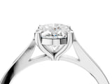 White gold Oval Solitaire Diamond Ring with Four-Prong Setting and Tapered Band 5