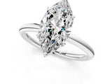 White gold Oval Solitaire Diamond Ring with Four-Prong Setting on a Plain Band_21