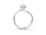 White gold Oval Solitaire Diamond Ring with Four-Prong Setting on a Plain Band_23