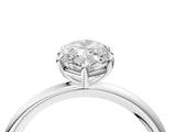 White gold Oval Solitaire Diamond Ring with Four-Prong Setting on a Plain Band_24