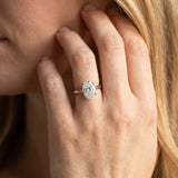 White gold Oval Solitaire Diamond Ring with Four-Prong Setting on a Tapered Band_8