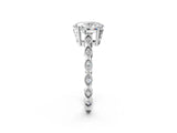 White gold Oval Solitaire Diamond Ring with Infinity Twist Band and Four-Prong Setting_16