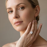 White gold Oval Solitaire Diamond Ring with Infinity Twist Band and Four-Prong Setting_25