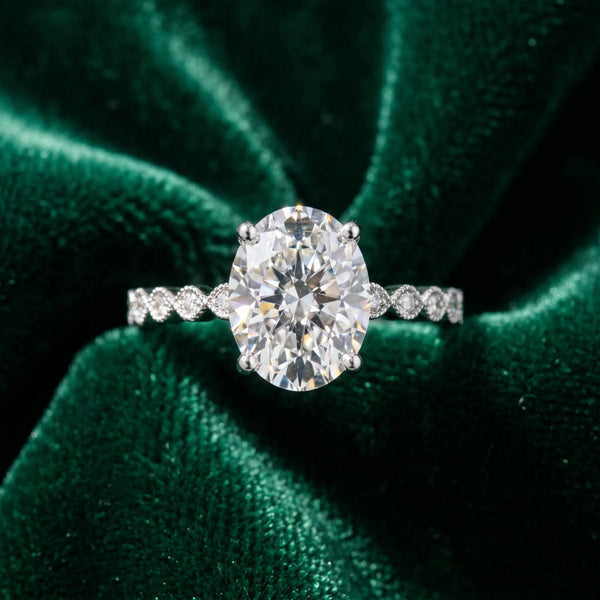White gold Marquise Cut Solitaire Diamond Ring with Infinity Twist Band and Four-Prong Setting