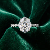White gold Oval Solitaire Diamond Ring with Infinity Twist Band and Four-Prong Setting_27