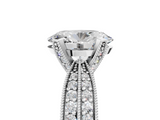 White gold Oval Solitaire Diamond Ring with Milgrain Pavé Band and Four-Prong Setting_128