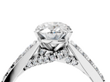 White gold Oval Solitaire Diamond Ring with Pavé Band and Four-Prong Setting_105