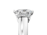 White gold Oval Solitaire Diamond Ring with Pave Band and Six-Prong Setting_56