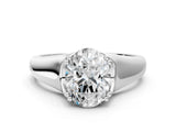 White gold Oval Solitaire Diamond Ring with Six-Prong Cathedral Setting_56
