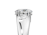 White gold Oval Solitaire Diamond Ring with Six-Prong Cathedral Setting_57