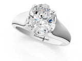 White gold Oval Solitaire Diamond Ring with Six-Prong Cathedral Setting_57