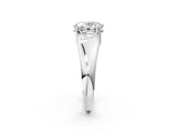 White gold Oval Solitaire Diamond Ring with Six-Prong Cathedral Setting_58