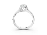 White gold Oval Solitaire Diamond Ring with Six-Prong Cathedral Setting_59