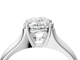 White gold Oval Solitaire Diamond Ring with Six-Prong Cathedral Setting_60