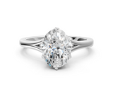 White gold Oval Solitaire Diamond Ring with Six-Prong Setting and Tapered Band_24