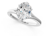 White gold Oval Solitaire Diamond Ring with Six-Prong Setting and Tapered Band_25