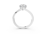White gold Oval Solitaire Diamond Ring with Six-Prong Setting and Tapered Band_26