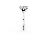 White gold Oval Solitaire Diamond Ring with Six-Prong Setting and Tapered Band_26