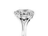 White gold Oval Solitaire Diamond Ring with Six-Prong Setting and Tapered Band_28
