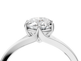 White gold Oval Solitaire Diamond Ring with Six-Prong Setting and Tapered Band_28