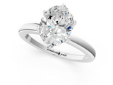 White gold Oval Solitaire Diamond Ring with Six-Prong Setting on a Classic Band_4