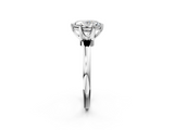 White gold Oval Solitaire Diamond Ring with Six-Prong Setting on a Classic Band_5