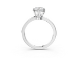 White gold Oval Solitaire Diamond Ring with Six-Prong Setting on a Classic Band_6