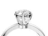 White gold Oval Solitaire Diamond Ring with Six-Prong Setting on a Classic Band_7