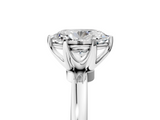 White gold Oval Solitaire Diamond Ring with Six-Prong Setting on a Classic Band_8