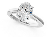 White gold Oval Solitaire Diamond Ring with Split Shank and Four-Prong Setting_20