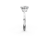 White gold Oval Solitaire Diamond Ring with Split Shank and Four-Prong Setting_22