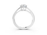 White gold Oval Solitaire Diamond Ring with Split Shank and Four-Prong Setting_23