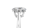 White gold Oval Solitaire Diamond Ring with Split Shank and Four-Prong Setting_24