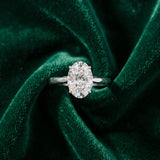 White gold Oval Solitaire Diamond Ring with Split Shank and Four-Prong Setting_39