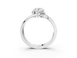 White gold Oval Solitaire Diamond Ring with Split Shank and Prong Setting_146