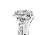 White gold Oval Solitaire Diamond Ring with Split Shank and Prong Setting_154
