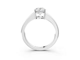 White gold Oval Solitaire Diamond Ring with Tapered Band and Four-Prong Setting_52