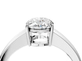 White gold Oval Solitaire Diamond Ring with Tapered Band and Four-Prong Setting_53