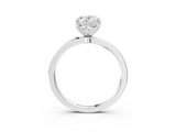 White gold Oval Solitaire Diamond Ring with Thin Band and Four-Prong Setting_6